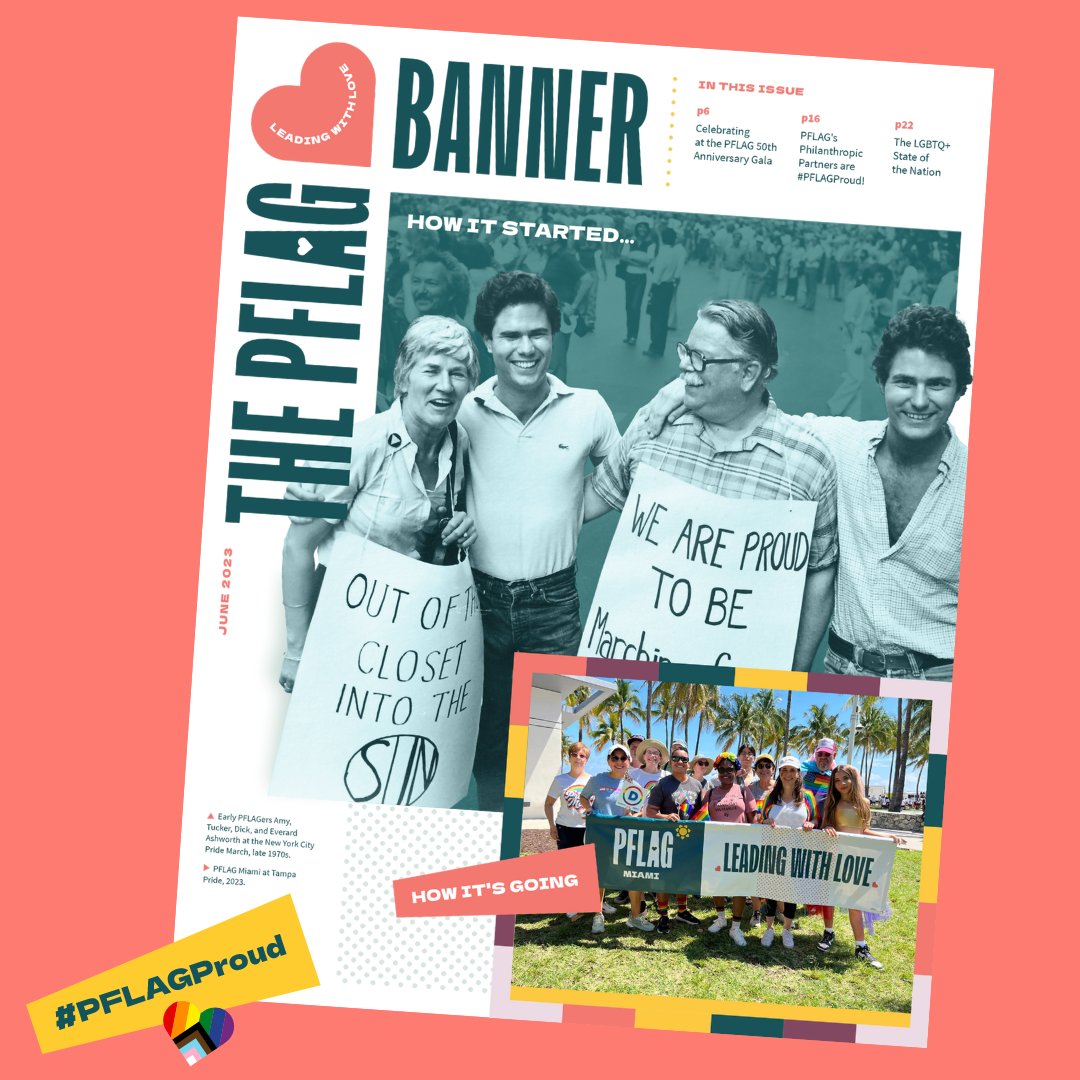 The cover of the June issue of the PFLAG Banner